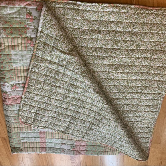 Shabby chic patchwork comforter/quilt and decorative pillow FULL SET - Picture 6 of 10